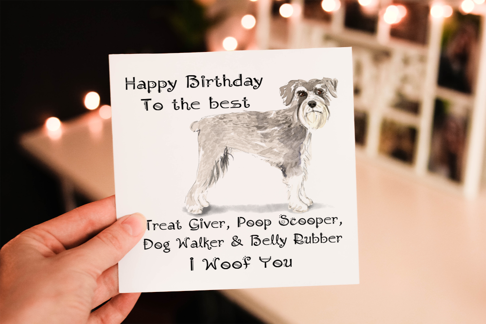 Schnauzer Dog Birthday Card, Dog Birthday Card